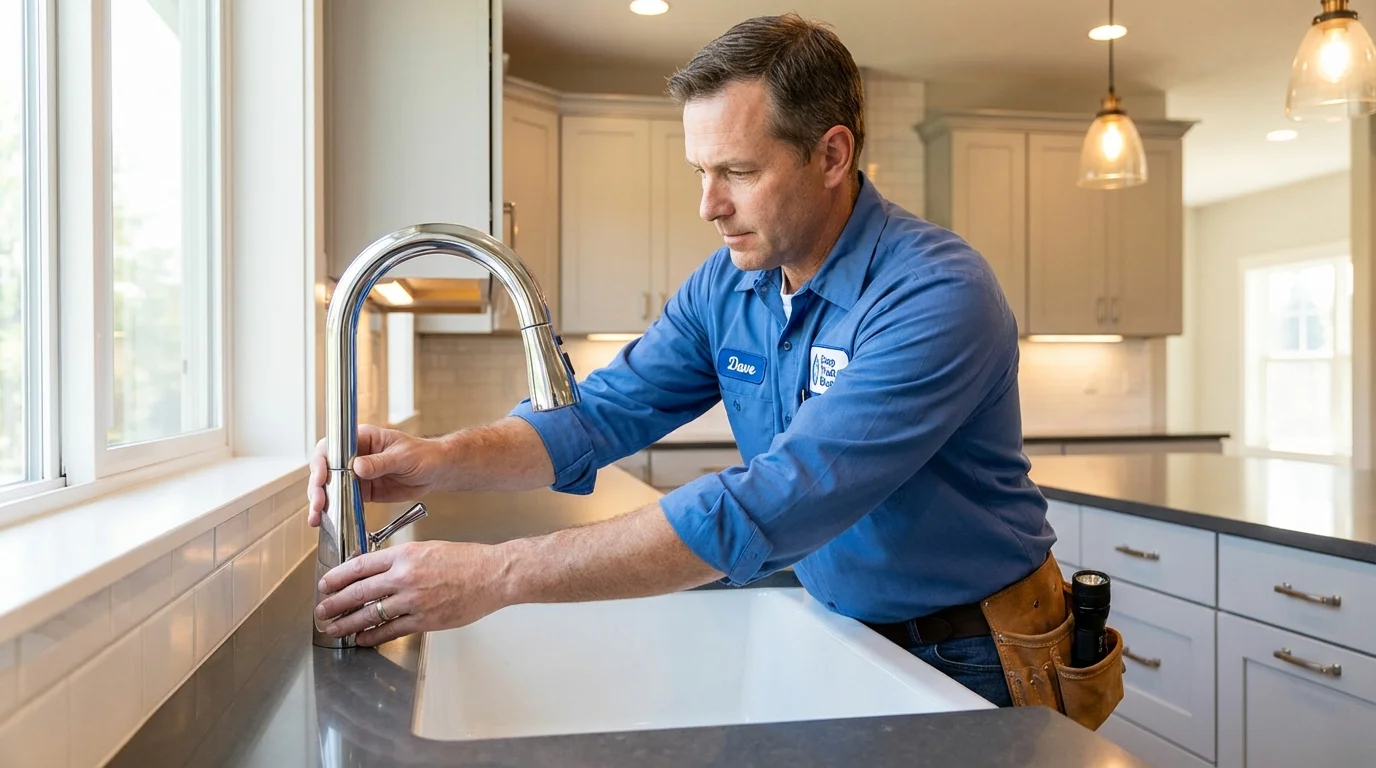 Kitchen faucet installation by Johns Plumbing LLC in Catonsville